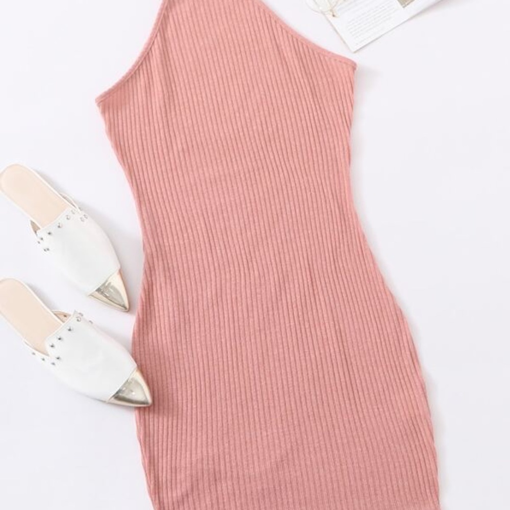 Rib-knit Halterneck Bodycon Dress